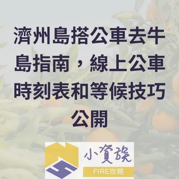 濟州島搭公車去牛島指南，線上公車時刻表和等候技巧公開封面圖